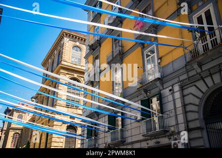 Naples, Italie, 18 avril 2023, la ville célèbre l'euphorine pour le titre de Seriea de retour à la ville 33 ans après Maradona. Banque D'Images