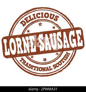 Timbre en caoutchouc à saucisse Lorne sur fond blanc, illustration vectorielle Illustration de Vecteur