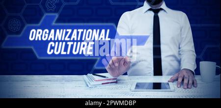 Légende de texte présentant la culture organisationnelle, idée d'entreprise étude de la façon dont les gens interagissent au sein des groupes Banque D'Images