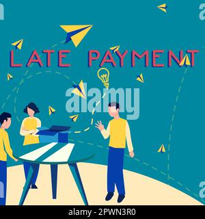 Texte indiquant le paiement en retard inspiration, mot pour le paiement effectué au prêteur après la date d'échéance Banque D'Images