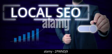 Légende de texte présentant local Seo, Internet concept c'est un moyen efficace de marketing de votre entreprise en ligne Banque D'Images