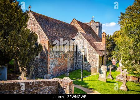 Église Saint-Martin de Canterbury, la première église fondée en Angleterre. Banque D'Images