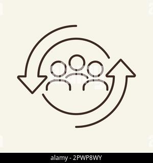 Icône de ligne de changement de personnel Illustration de Vecteur