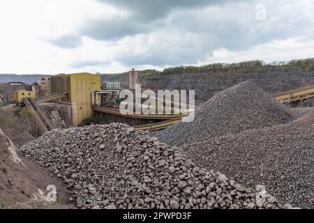 Carrière Whatley ouverte au public. Carrière de calcaire Hanson plc, Frome, Somerset, Angleterre, Royaume-Uni Banque D'Images