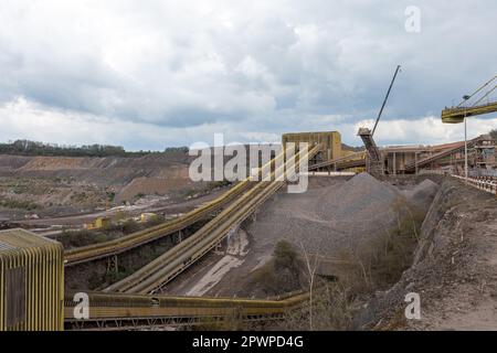 Carrière Whatley ouverte au public. Carrière de calcaire Hanson plc, Frome, Somerset, Angleterre, Royaume-Uni Banque D'Images