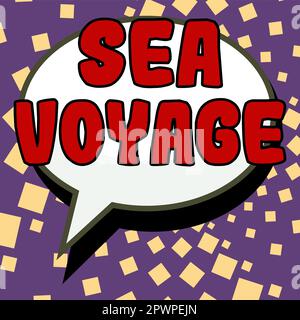 Légende conceptuelle Voyage de mer, vitrine d'affaires en bateau à travers les océans habituellement pour les pays de la côte Banque D'Images