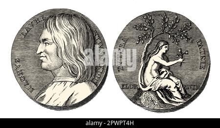 Médaille de Lorenzo i de Medici en référence à Florence Banque D'Images