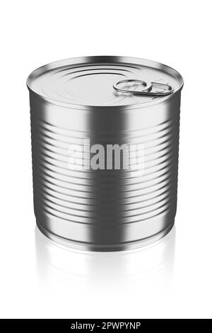 boîte de 450 ml de boîte de 15,5 oz pour conserver les aliments isolés sur fond blanc. 3D illustration du rendu. Banque D'Images