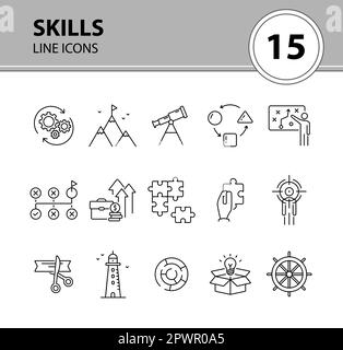 Ensemble d'icônes compétences Illustration de Vecteur