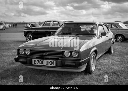 1984 Ford Capri, exposé au Scramble d'avril qui s'est tenu au Bicester Heritage Centre le 23rd avril 2023. Banque D'Images