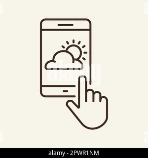 Icône de la ligne de l'application Weathers Mobile Illustration de Vecteur
