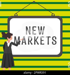 Légende du texte Présentation de nouveaux marchés, concept Internet différentes stratégies commerciales atteignant d'autres domaines personnes Banque D'Images