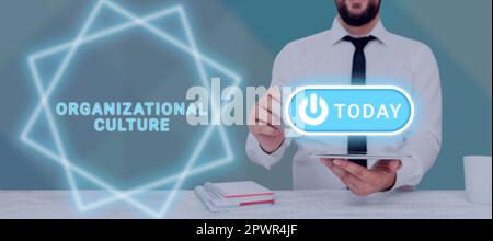 Légende du texte Présentation de la culture organisationnelle, approche commerciale étude de la façon dont les gens interagissent au sein des groupes Banque D'Images