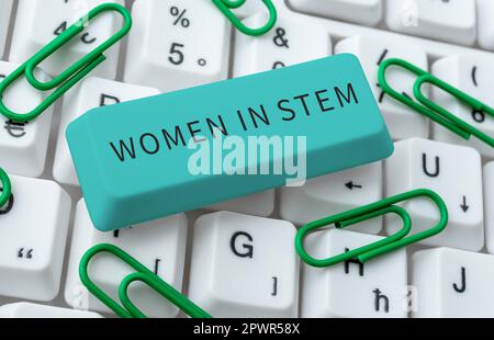 Affiche textuelle montrant les femmes dans la tige, mot pour Science technologie Ingénierie mathématiques chercheur recherche Banque D'Images