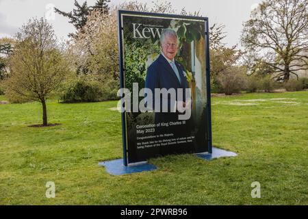 Kew Gardens, Royaume-Uni. 01st mai 2023. Kew Gardens félicitant le futur roi pour le couronnement à venir. Paul Quezada-Neiman/Alay Live News Credit: Paul Quezada-Neiman/Alay Live News Banque D'Images