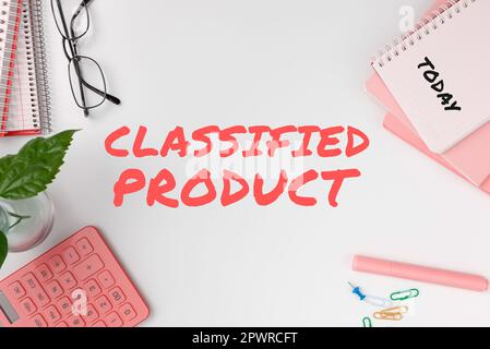 Inspiration montrant signe produit classé, mot pour les données sensibles Top secret Divulgation non autorisée Banque D'Images