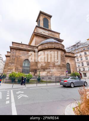 Paris, France - 22 janvier 2022 : l'église notre-Dame-de-Lorette est une église néoclassique située dans le 9th arrondissement de Paris, France. Banque D'Images