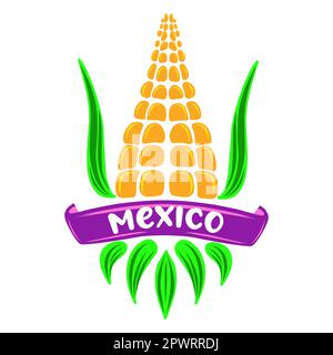 Logo du Mexique. Oreille de maïs. Icône de la cuisine mexicaine. Banque D'Images