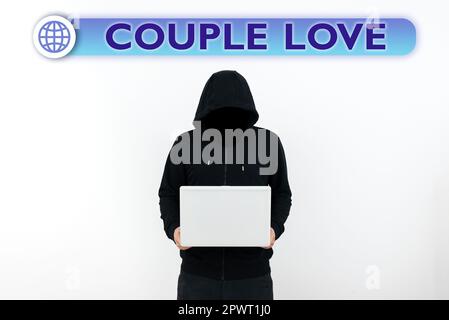 Affiche montrant couple Amour, Business présenter deux personnes qui s'aiment les uns les autres très sentiment de plaisir Banque D'Images