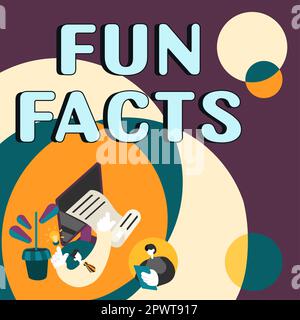 Texte montrant des faits amusants sur l'inspiration, bref questionnaire intéressant sur l'idée d'affaires qui contient des éléments d'information Banque D'Images