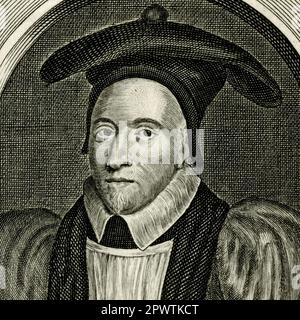 William Juxon (1582 - 1663), surtout connu pour avoir offert les derniers rites à Stuart King Charles Ier avant l'exécution du roi en 1649. Avant la guerre civile anglaise, Juxon était Lord High Treasurer d'Angleterre et premier Lord de l'Amirauté. Lors de la restauration du roi Charles II en 1660, Juxon est nommé archevêque de Cantorbéry. Détail carré de gravure réalisée dans les années 1700 par George Vertue (1683-1756). Banque D'Images