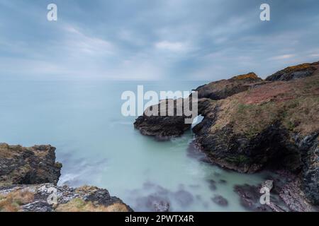 Glen Beach Cliff Walk, Wicklow Irlande Banque D'Images