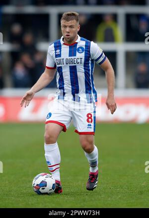 Nicky Featherstone de Hartlepool United en action pendant le match Sky Bet League Two au stade de suit Direct, Hartlepool. Date de la photo: Samedi 29 avril 2023. Banque D'Images