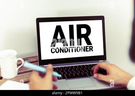 Écriture affichant le texte Air Conditioner, Word pour les appareils de lavage de l'air et de contrôle de son humidité et de sa température Banque D'Images
