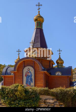 Eglise de San Miguel Arcángel, le premier temple de l'Eglise orthodoxe russe en Espagne. Situé dans l'urbanisation d'Altea Hills, Altea, Alicante. Banque D'Images