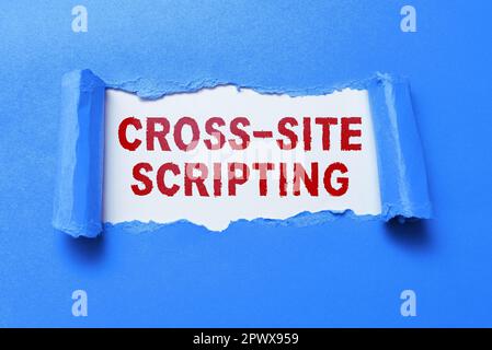 Écriture affichant du texte Cross site Scripting, type de vulnérabilité de sécurité Business concept qui peut être trouvée dans certaines applications Web Banque D'Images