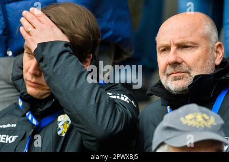 Göteborg, Suède. 01st mai 2023. OLA Larsson et Håkan doux pendant le match dans l'Allsvenskan entre Göteborg et Norrköping à Gamla Ullevi à Göteborg le 1 mai 2023 crédit: RTC FOTO/Alay Live News Banque D'Images