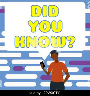 Texte montrant l'inspiration Saviez-vous, concept signifiant faits et chiffres amusants information connaissances générales Banque D'Images