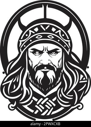Magnifique et puissant emblème viking, vecteur artistique Illustration de Vecteur