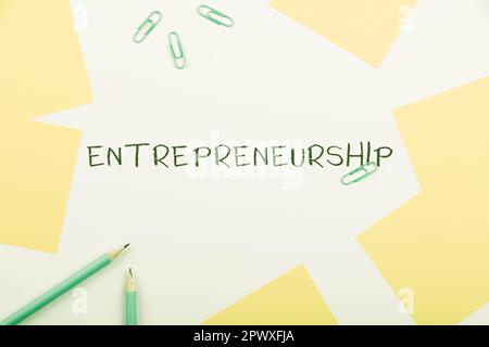 Affiche montrant l'esprit d'entreprise, présentation de l'entreprise processus de conception du lancement et de la gestion d'une nouvelle entreprise Banque D'Images