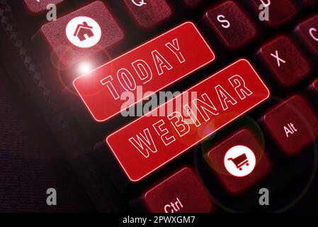 Inspiration montrant le signe webinaire, Word pour défini comme séminaire mené sur Internet Web conférence Banque D'Images