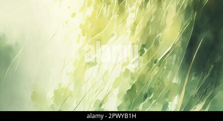 Fond aquarelle vert. Peinture éclaboussure abstraite. Toile de fond fraîche au printemps ou en été. Taches d'aquarelle à texture douce. Illustration vectorielle Illustration de Vecteur