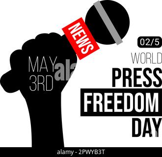 Design pour célébrer la Journée mondiale de la liberté de la presse , 2 mai Illustration de Vecteur