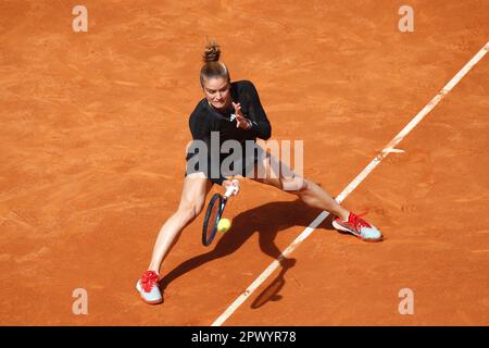 Madrid, Espagne. 1st mai 2023. Maria Sakkari (GRE) tennis : Maria Sakkari au cours de la ronde de célibataires de 16 match contre Paula Badosa sur le WTA 1000 tournois Mutua Madrid tournoi de tennis ouvert à la Caja Magica à Madrid, Espagne . Crédit: Mutsu Kawamori/AFLO/Alay Live News Banque D'Images