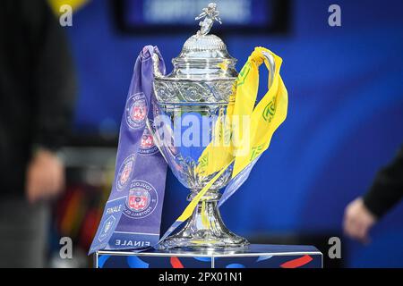 Saint-Denis, France. 29th avril 2023. Illustration du trophée lors du match final de la coupe française entre le FC Nantes et le FC Toulouse au Stade de France sur 29 avril 2023 à Saint-Denis près de Paris, France. (Credit image: © Matthieu Mirville/ZUMA Press Wire) USAGE ÉDITORIAL SEULEMENT! Non destiné À un usage commercial ! Banque D'Images