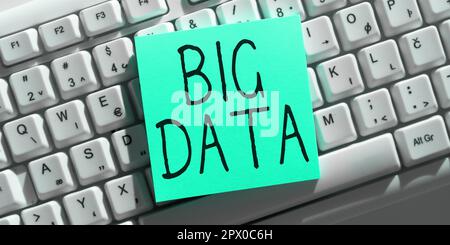 Signature manuscrite Big Data, concept signifiant ensembles si complexes que les logiciels traditionnels ne peuvent pas les traiter Banque D'Images