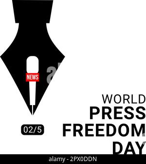 Design pour célébrer la Journée mondiale de la liberté de la presse , 2 mai Illustration de Vecteur