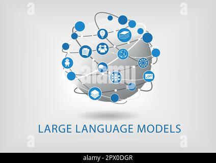 Infographie LLM. Globe connecté en tant que concept de grand modèle linguistique Illustration de Vecteur