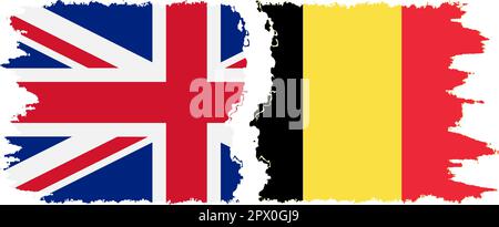 Connexion drapeaux grunge Belgique et Royaume-Uni, Vector Illustration de Vecteur