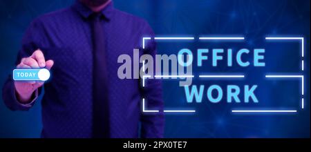 Texte montrant inspiration travail de bureau, photo conceptuelle tout travail de bureau ou administratif pour une organisation Banque D'Images