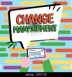 Texte montrant inspiration gestion du changement, mot écrit sur le remplacement du leadership dans une organisation nouvelles politiques Banque D'Images