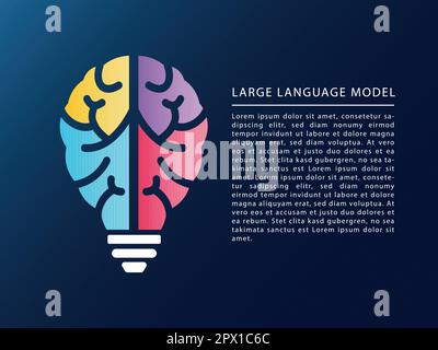 Concept de modèles LLM large Language. Nouvelle technologie innovante d'IA Illustration de Vecteur