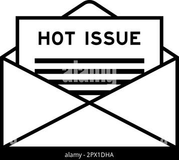 Enveloppe et lettre avec le mot Hot issue comme titre Illustration de Vecteur