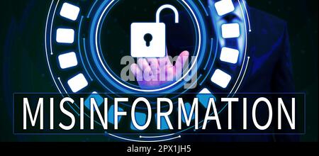 Écriture manuelle signe de la désinformation, mot écrit sur de fausses données, en particulier, destiné intentionnellement à tromper Banque D'Images