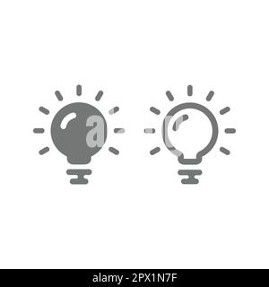 Icône vecteur noir de l'ampoule. Ampoule lumineuse simple, symbole d'idée. Illustration de Vecteur