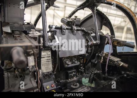 Intérieur de la tourelle d'un Bolton Paul Defiant MK1 Banque D'Images